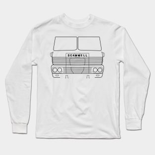 Classic 1970s Scammell Routeman lorry black outline graphic Long Sleeve T-Shirt